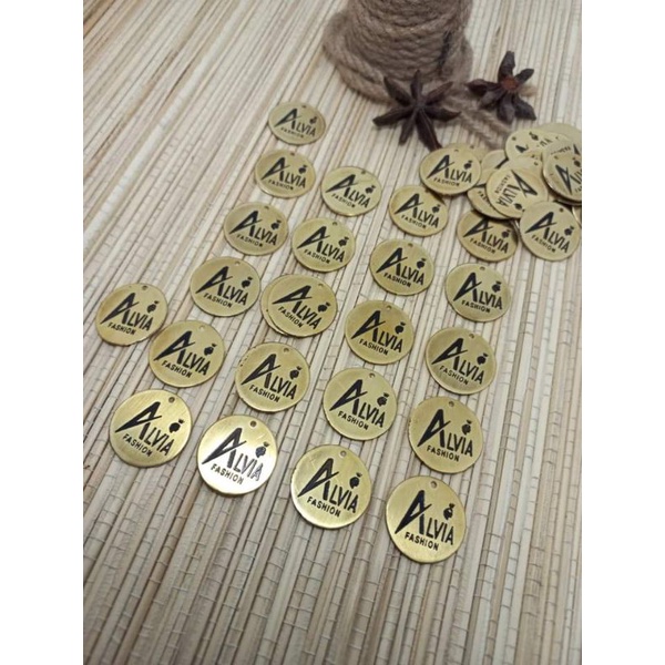 label hijab merk baju tas , logam Kuningan murah