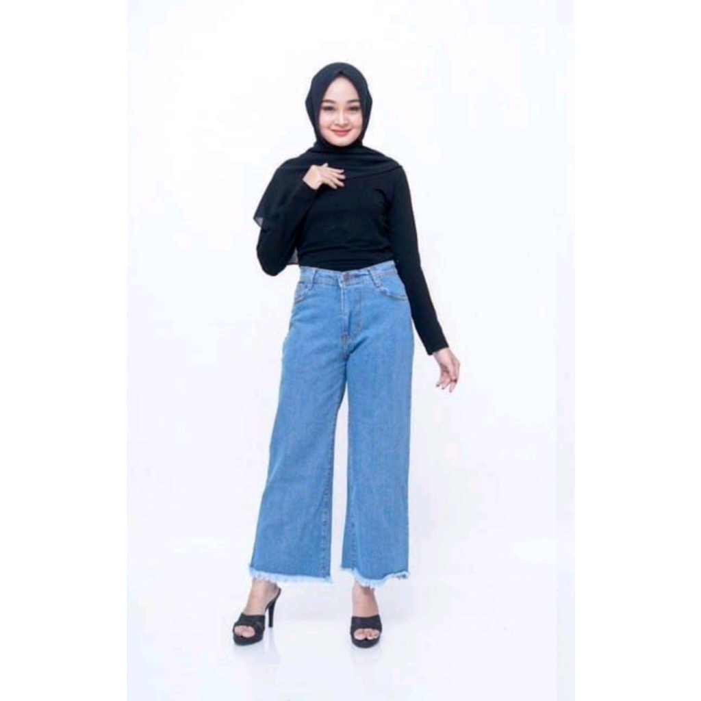 Celana Kulot jeans wanita HIGHT WAIST Premium SIZE 27-30 | Celana jean fashion | Kulot jeans cewek