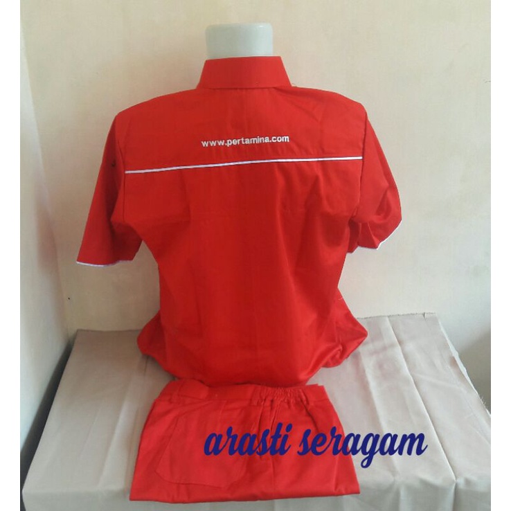 Seragam Operator SPBU Pertamina Pasti Pas ( Baju dan Celana )