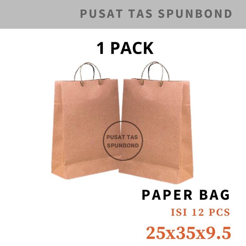 

Paper Bag 25X35X9.5 - 1 Pack / Paper Bag Coklat / Paper Bag Kraft