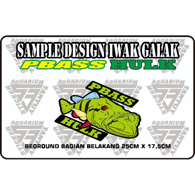 Stiker beground pbass peacock bass/sticker beground peacock bass pbass hulk,sticker pbass