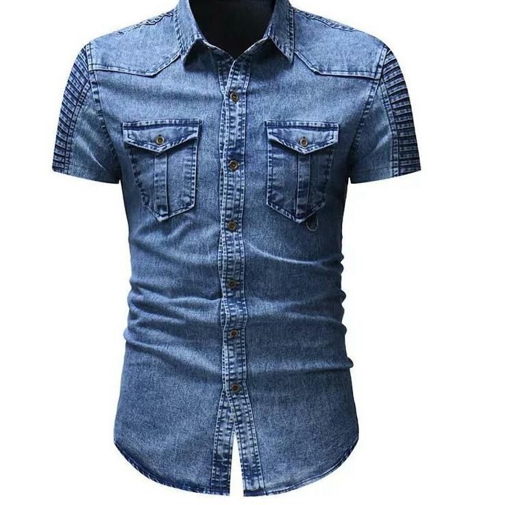 BERKUALITAS TERMURAH GROSIR TAPI SATUAN|| ë << Paling Laris >> Mz_onlinshop NOR-KEMEJA JEANS PRIA