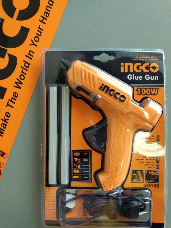 LEM TEMBAK Free Glue stick 2pcs GLUE GUN (100W) INGCO GG148 Alat Tembakan Lem