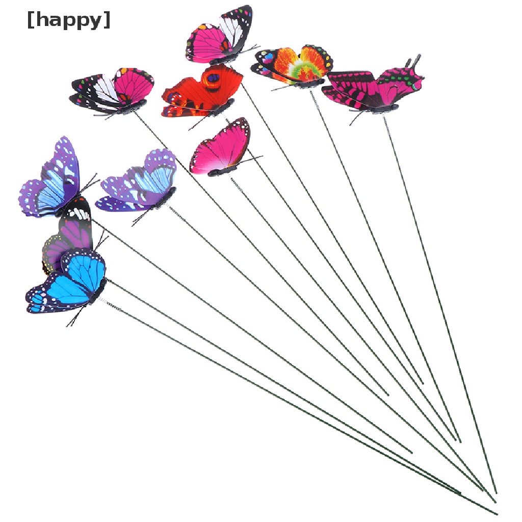 10pcs Pot Bunga Bentuk Kupu-Kupu Warna-Warni Untuk Dekorasi Taman
