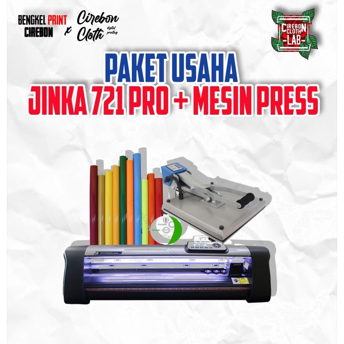 PAKET USAHA MURAH CUTTING STICKER JINKA NXL 721 PRO + MESIN PRESS