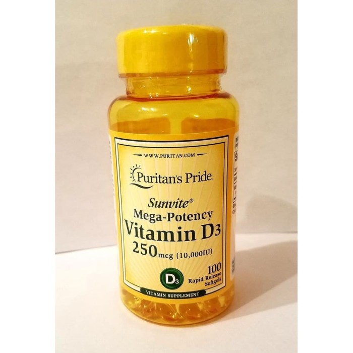 Puritan Puritans Vitamin Vit D3 D 3 10000 10000 IU Puritan's 100 sfg