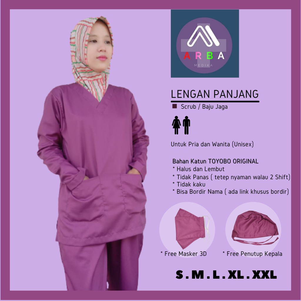 Baju Ok Oka Dokter Perawat Bidan Petugas medis Lengan Panjang Toyobo Original