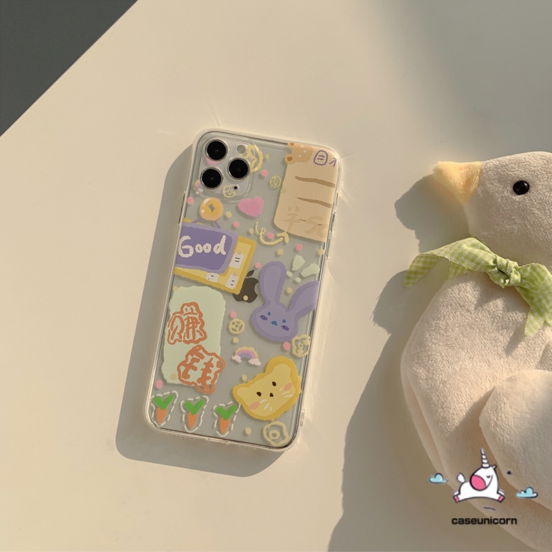 Oppo A15 A54 A74 A95 Reno 5 6 Reno 4 4F 5F 4Lite A33 A53 A5 A9 2020 A1K A3s A12 A5s A12e A7 A16 A31 A94 A92 A35 A15s A11 A11K A32 A93 F17pro F19pro Ins Cute Cartoon Graffiti Case Soft Clear Transparent Cover-1