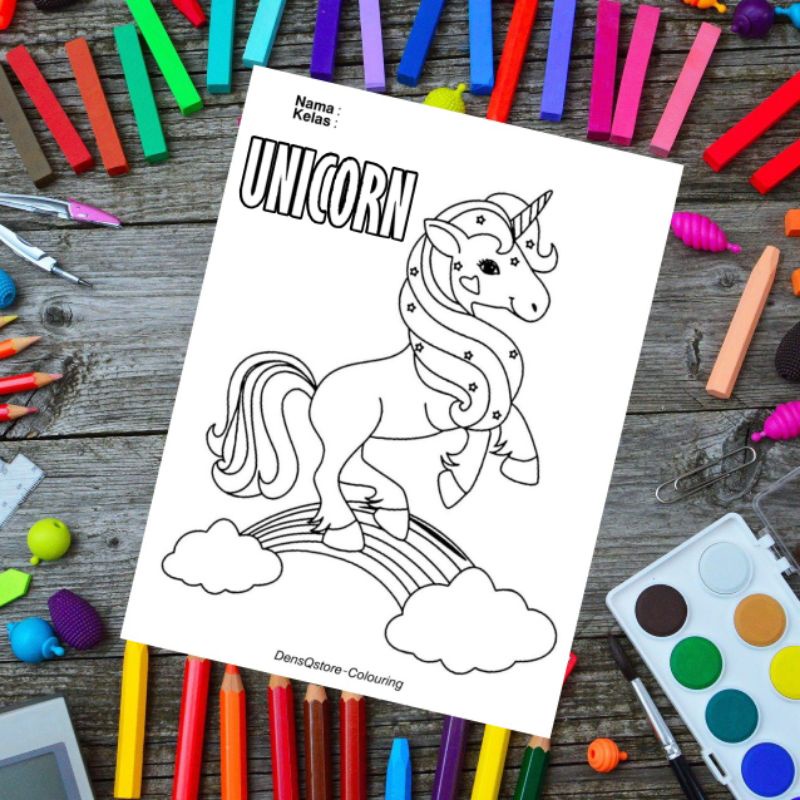 

Kertas Mewarnai Anak Tema Unicorn / Kertas Gambar (10 Lembar Gambar)