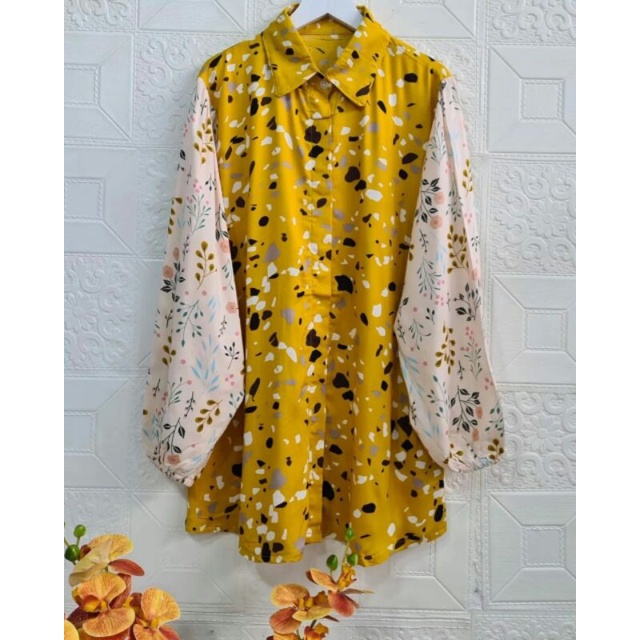 Blouse kemeja rayon variasi 2 motif kombinasi