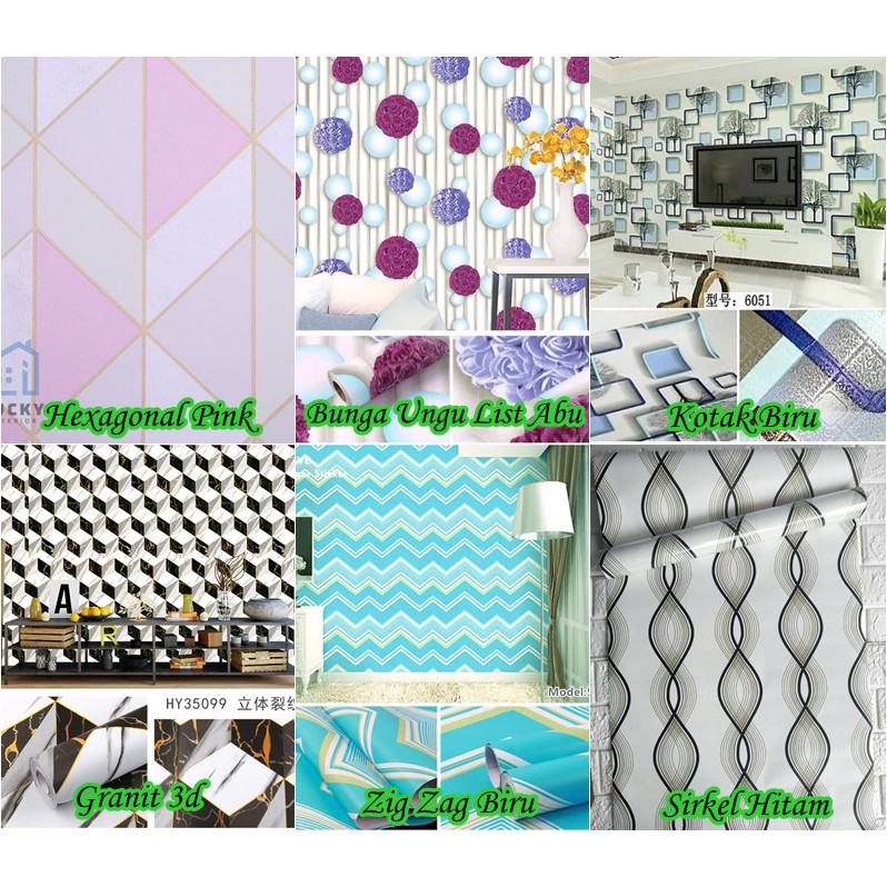 COD BAYAR DI TEMPAT - WALLPAPER STIKER DINIDNG UKURAN 45 CM X 10 M / 9.5 M MOTIF BATA DLL