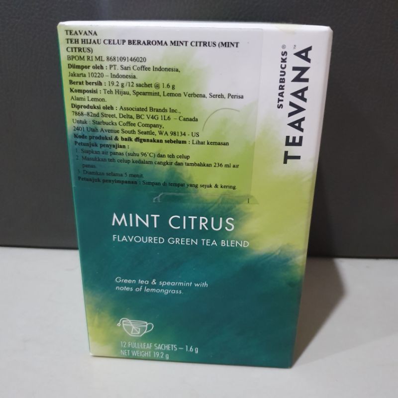 Starbucks teavana mint citrus