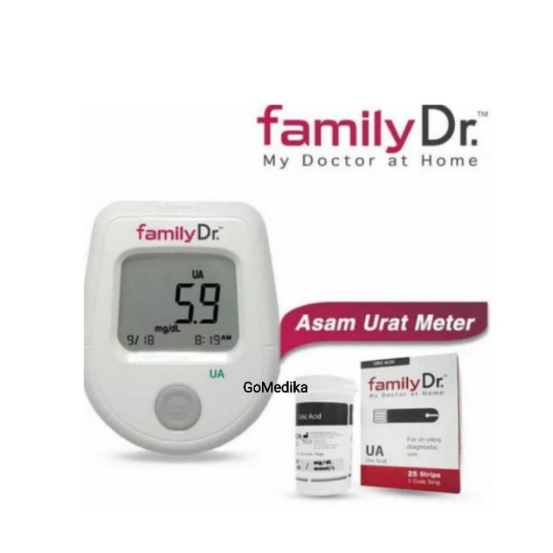 Alat Cek Asam Urat Family Dr dan Strip 25pcs Uric Acid