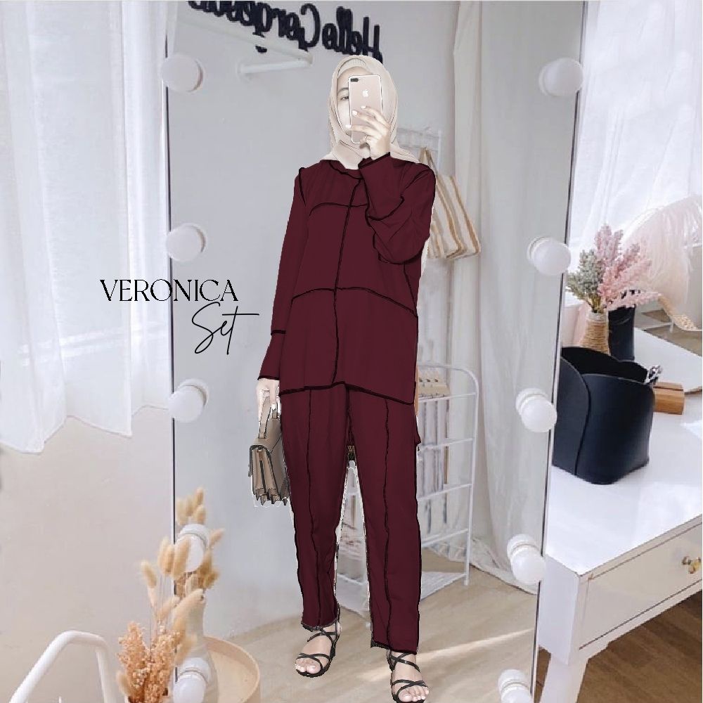 PAKAIAN SETELAN WANITA VERONIC FASHION MUSLIM SET DMR