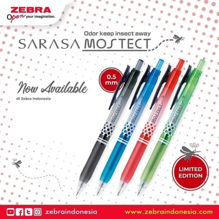 Bolpen Sarasa Moztect 0.5/ Sarasa Mostect/ Pulpen Anti Nyamuk