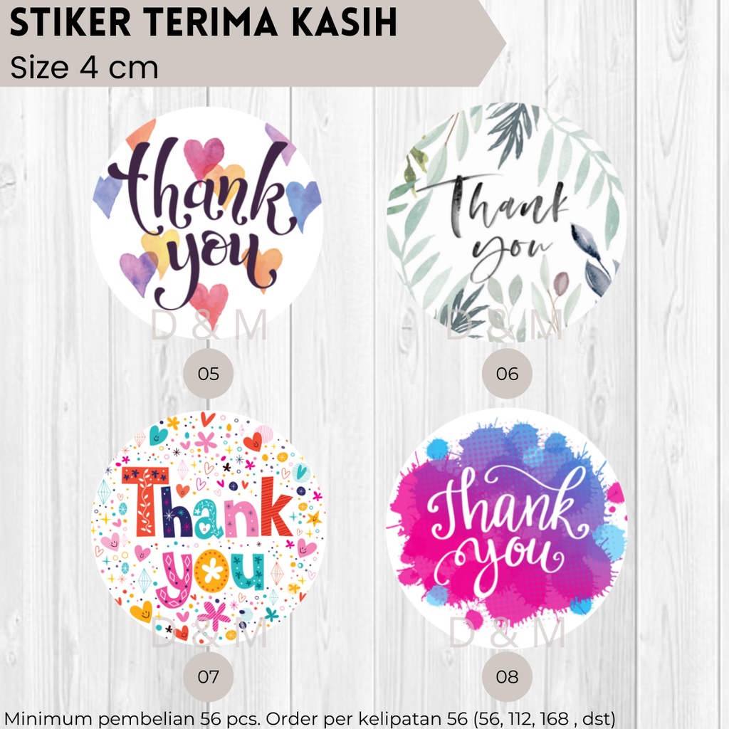 

Stiker Terima Kasih Thank You Sticker Label Thank You Stiker Cromo untuk Hampers Bento Paket 4 cm