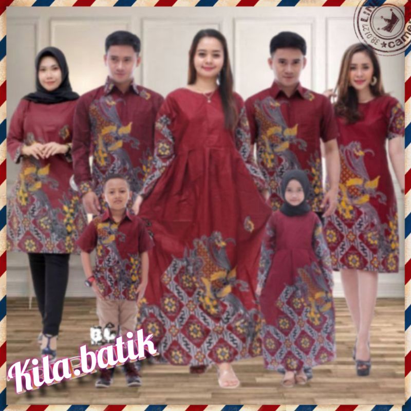 Maura Couple keluarga Sania Ruffle Batik Couple ori Ndoro jowi DNT motif kenari Abang.S M L XL XXL