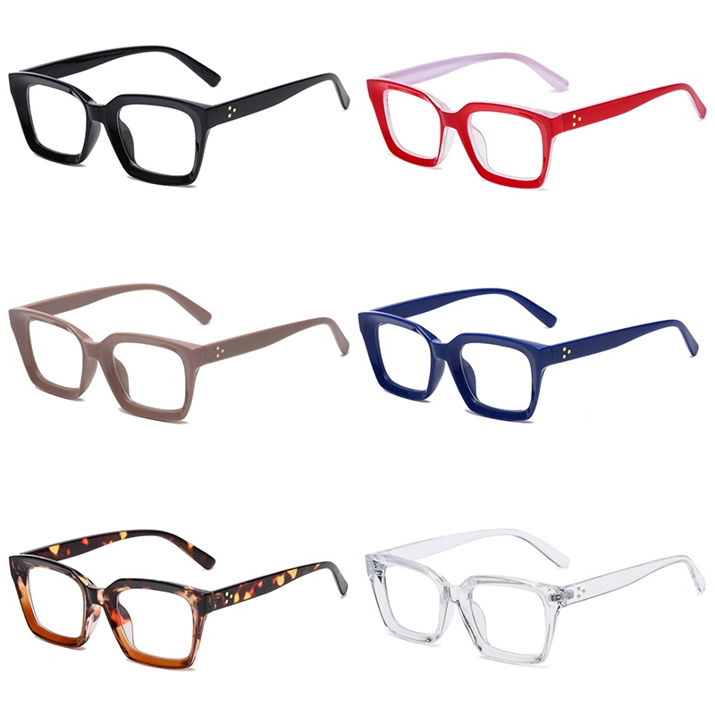 (YUZHU) Oversized Square Frame Candy Colro Lensa HD Kacamata Anti Blue Light Untuk Wanita