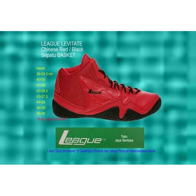 Sepatu Basket LEAGUE LEVITATE Black/Red