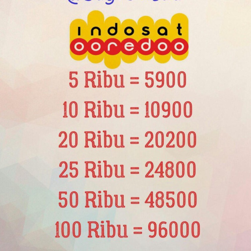 PROMO PULSA INDOSAT 5rb-100rb IM3 MENTARI REGULAR MASA AKTIF 5 10 25 m3 20 50 100 rb 5000 10000