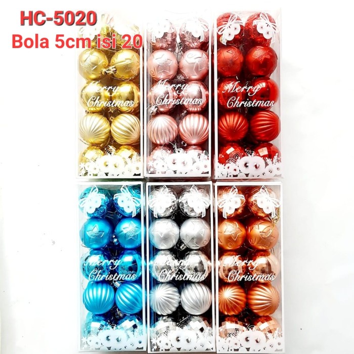 GROSIR Bola Natal Motif Box 5cm 6cm Hiasan Natal Murah Christmas Ball Hiasan Natal Harga Grosir Termurah