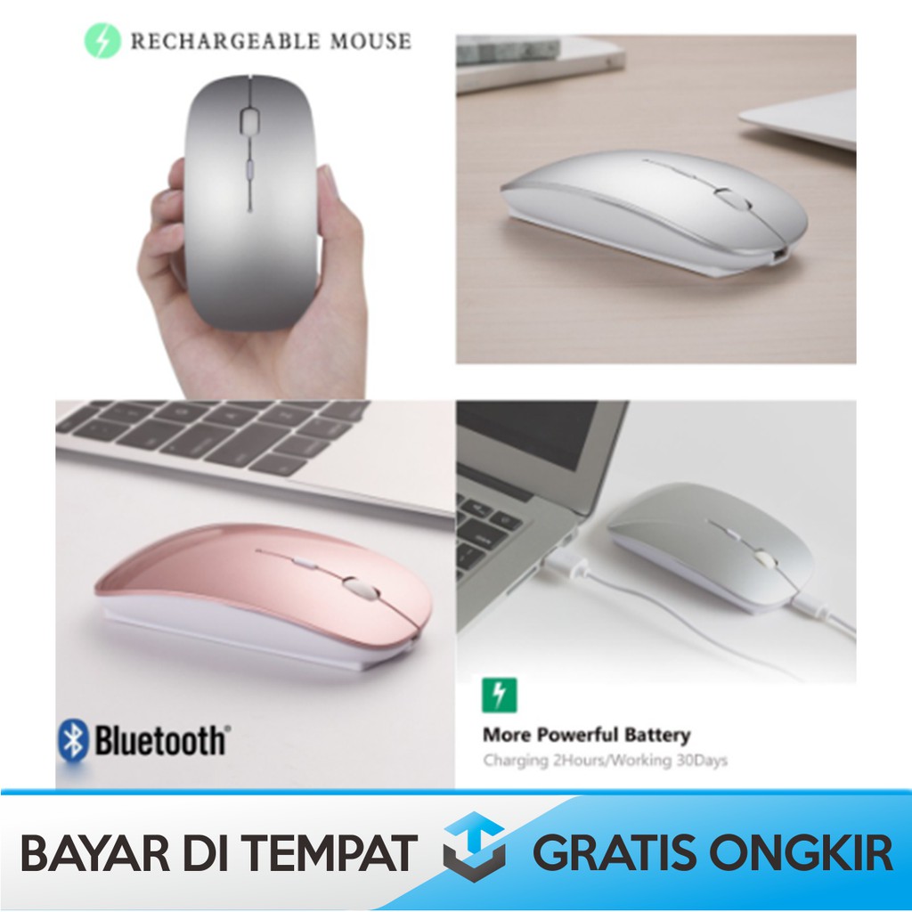 MOUSE WIRELESS 5.2 RECHARGABLE ORIGINAL M8120G - TAFFWARE MOUSE BLUETOOTH M8120G COD MURAH