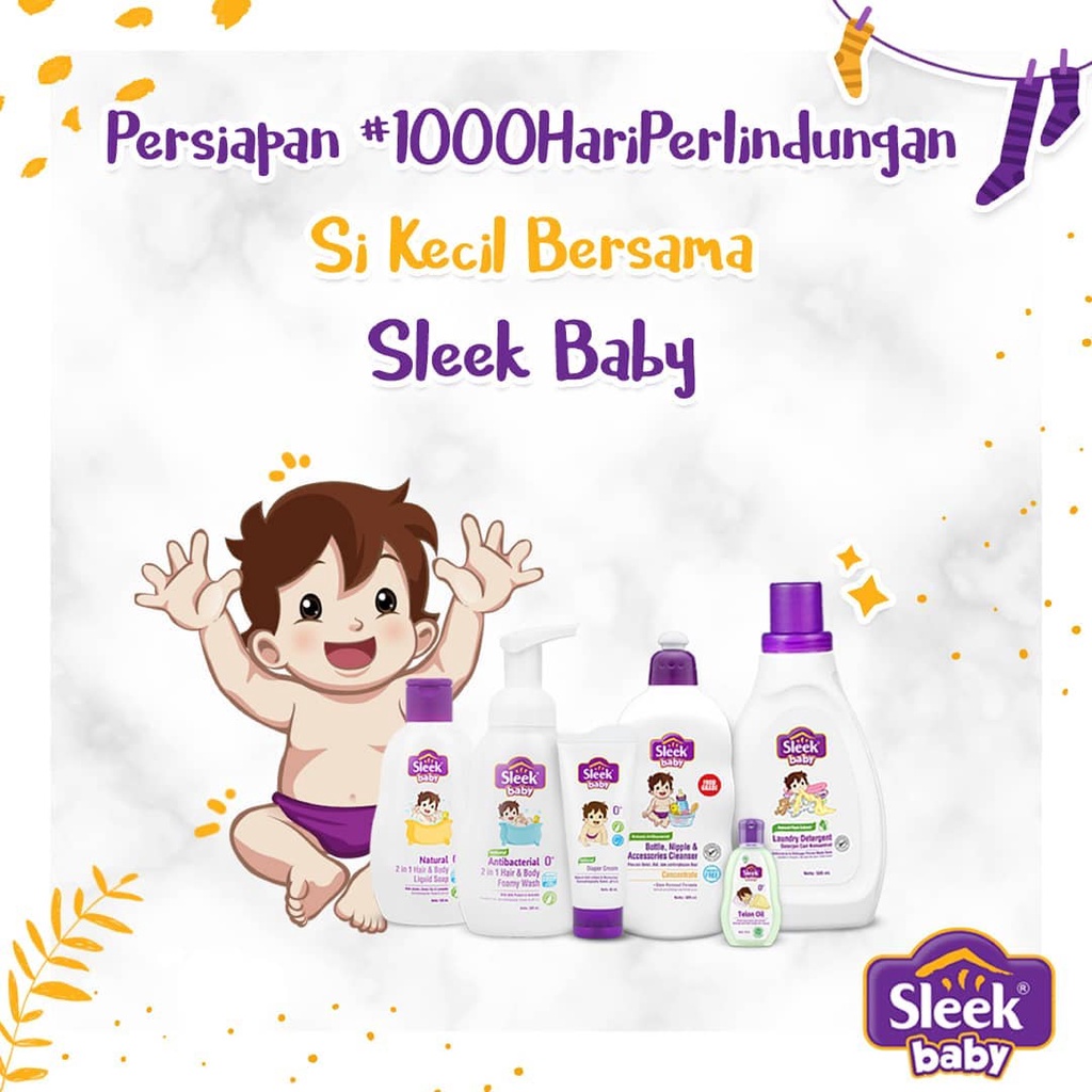 Sleek Baby Bottle Nipple Dot Cleanser | Laundry Detergent 450ml &amp; 900ml / Sabun Cuci Botol Susu Bayi