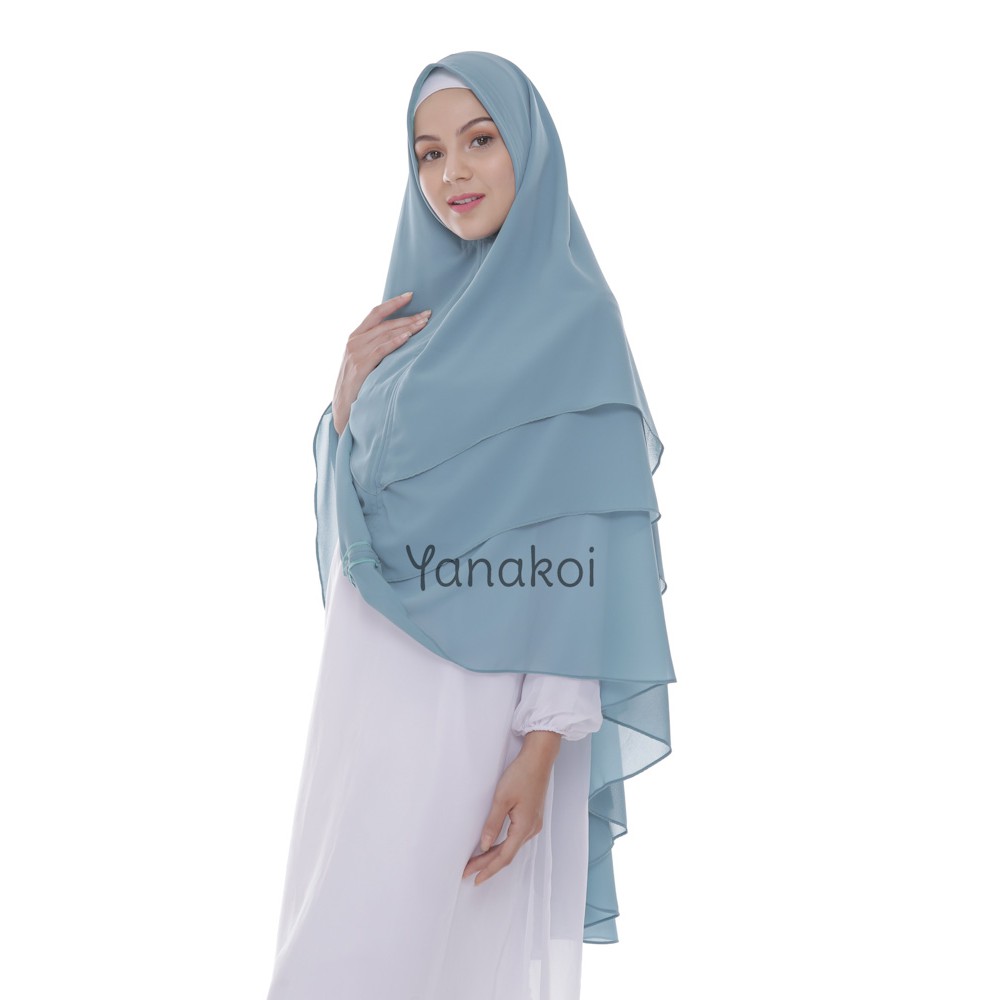 Yanakoi Hijab Jilbab  khimar Khadijah Warna  Biru  Wardah  