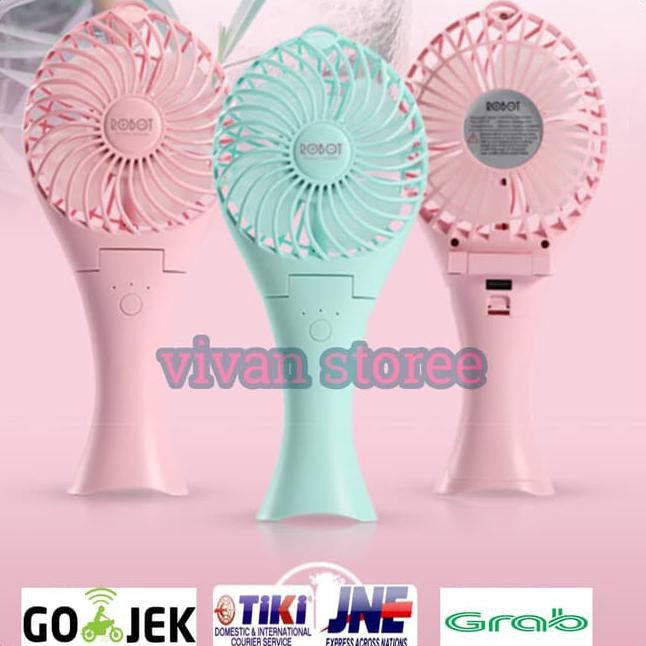 Robot kipas mini power bank RT-BF07 2000mah portable fan mini origina - Merah Muda termurah 