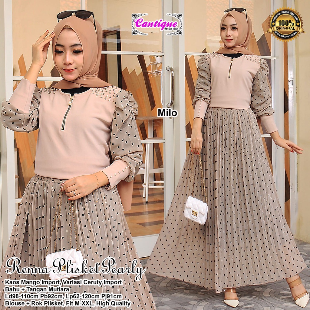 RENA / RENNA PLISKET PEARLY MAXI DRESS POLKADOT ORIGINAL CANTIQUE