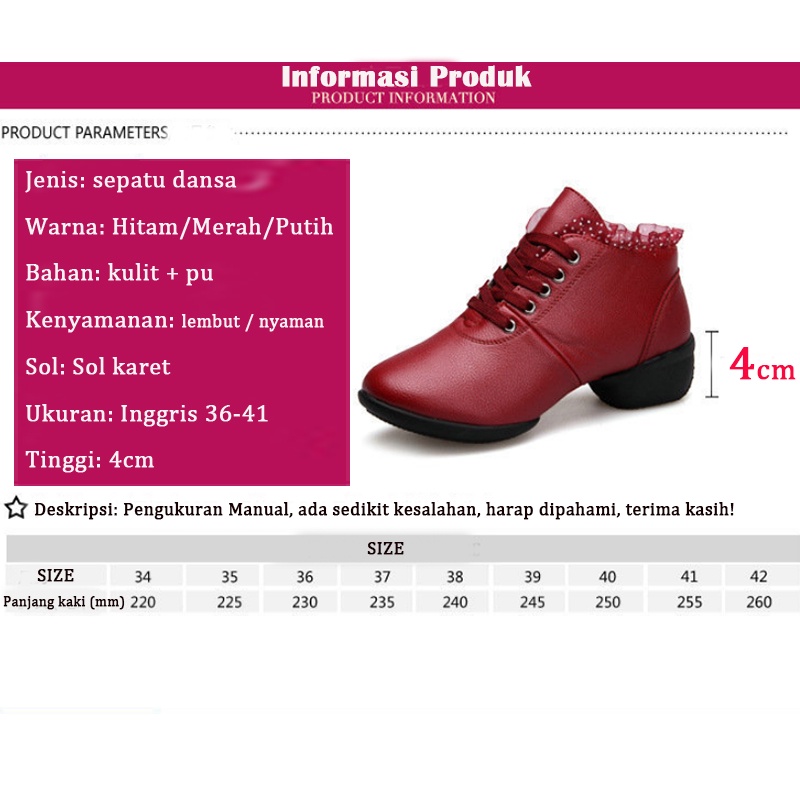 Sepatu Dansa Latin/ Line Dance Semi Boots Renda sepatu bot wanita sepatu line dance wanita uk 36~41 Sepatu dance wanita