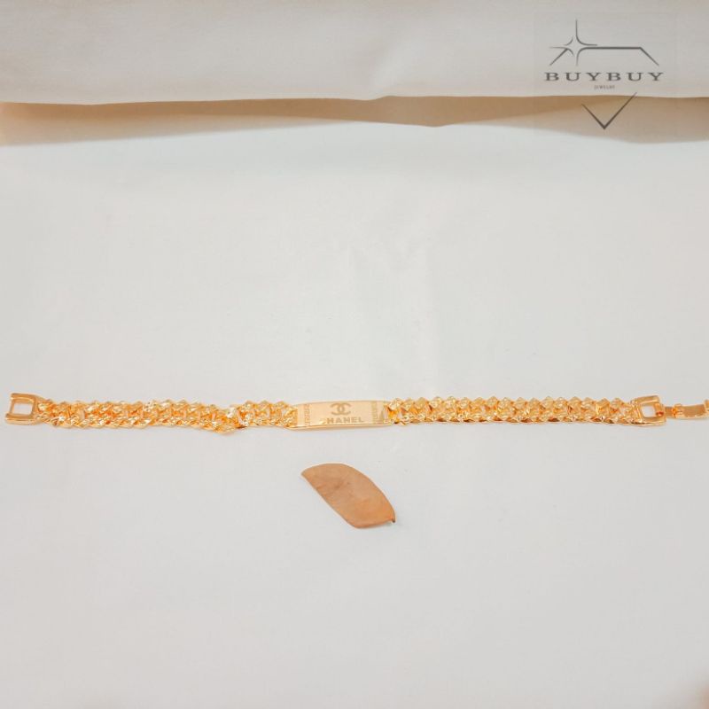 Gelang rantai Chanel perhiasan lapis emas 18k BuyBuy Jewelry