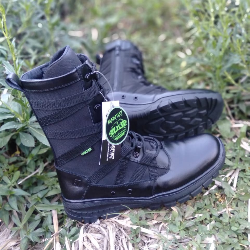 Sepatu PDL Ninja Kulit Asli Merk MARCHAZ Sepatu PDL Tni Polri Security Satpam Sepatu Boots Pria