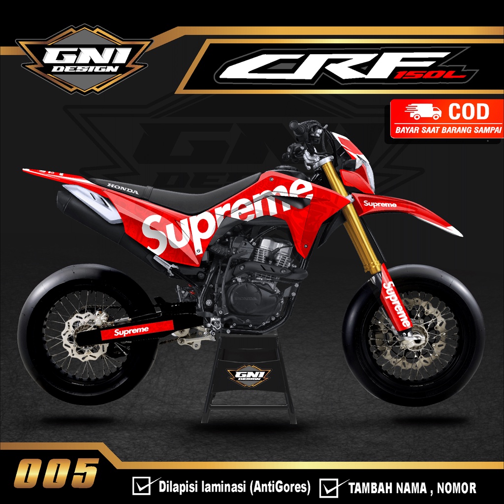 (BISA COD) Decal Stiker Dekal sticker CRF 150 L - Variasi LIs Motor CRF Custom Nama Nomor full body 