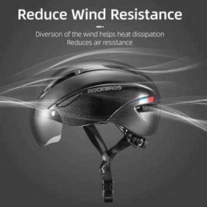 Helm Sepeda ROCKBROS Cycling Bike Helmet + Visor magnetic lens TT-16CP