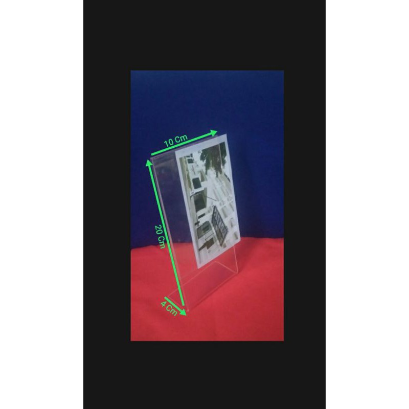 

Akrilik Display Tentcard Tempat Brosur No. Meja Uk. 10x20 Cm Model Portrait Tipe L