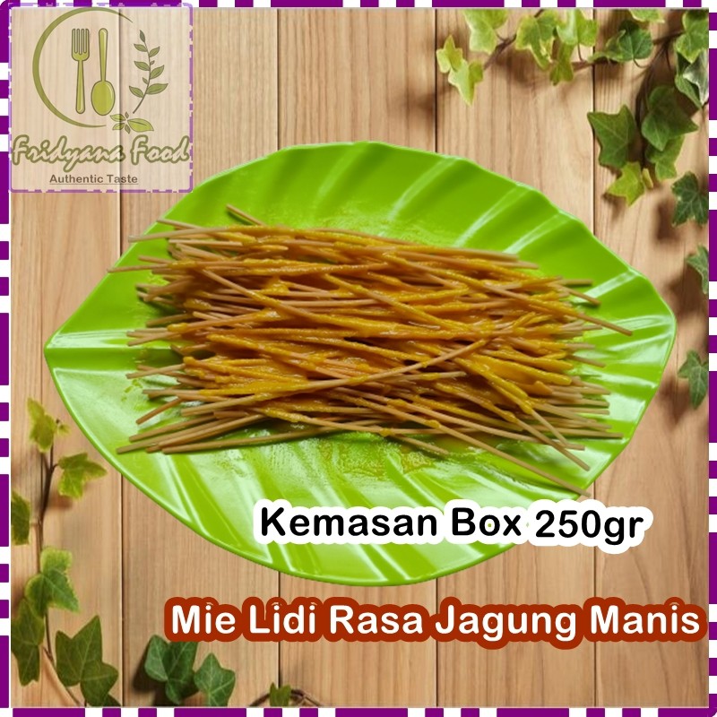 

250GR MIE LIDI GEPENG JAGUNG MANIS DAN JAGUNG BAKAR/MI LIDI GEPENG/MIELIDI MILIDI/MI LIDI/MIE BITING/MI BITING RASA JAGUNG MANIS DAN BAKAR