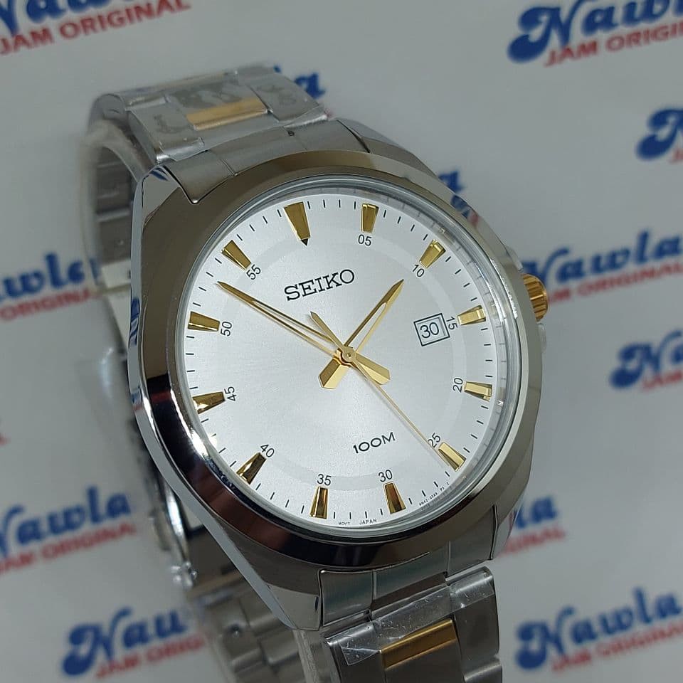 Seiko Quartz SUR211P1 Two Tone Bracelet - Jam Tangan Pria SUR211