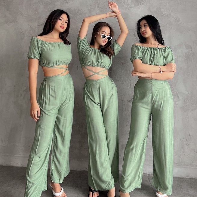 SAKULO SET / One Set Rayon-Sagegreen