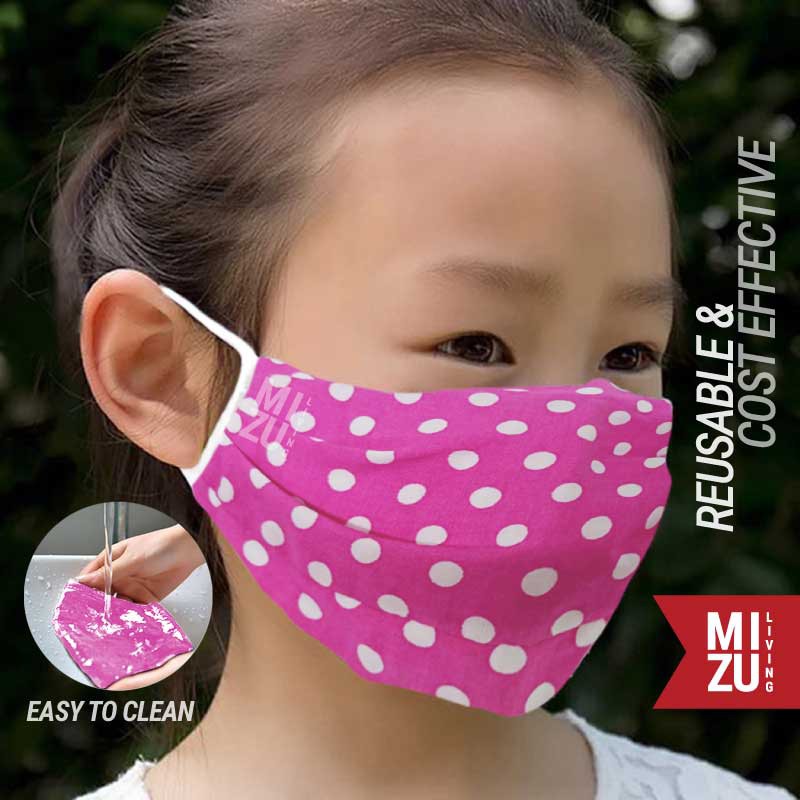 [SALE] MIZU PALLINA KIDS Cloth Face Mask Masker Anak Kain Corak 3 Ply Sarung Filter NON-MEDIS