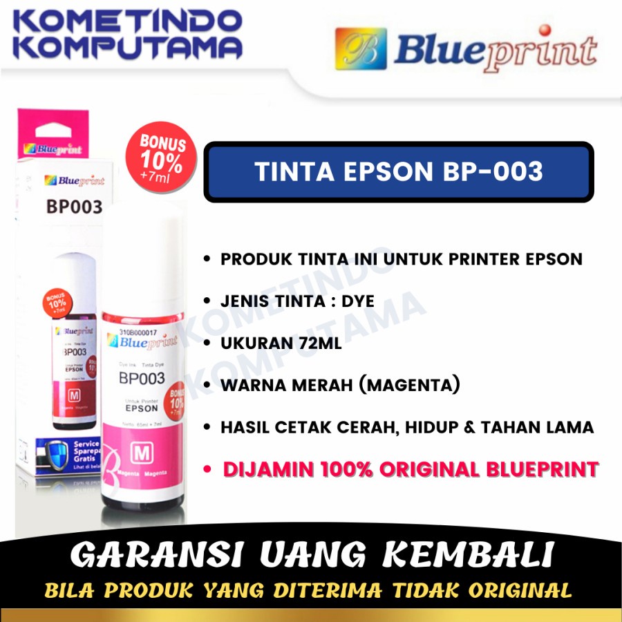 MAGENTA 72ML EPSON T 003 BLUEPRINT TINTA BOTOL ORIGINAL 100%