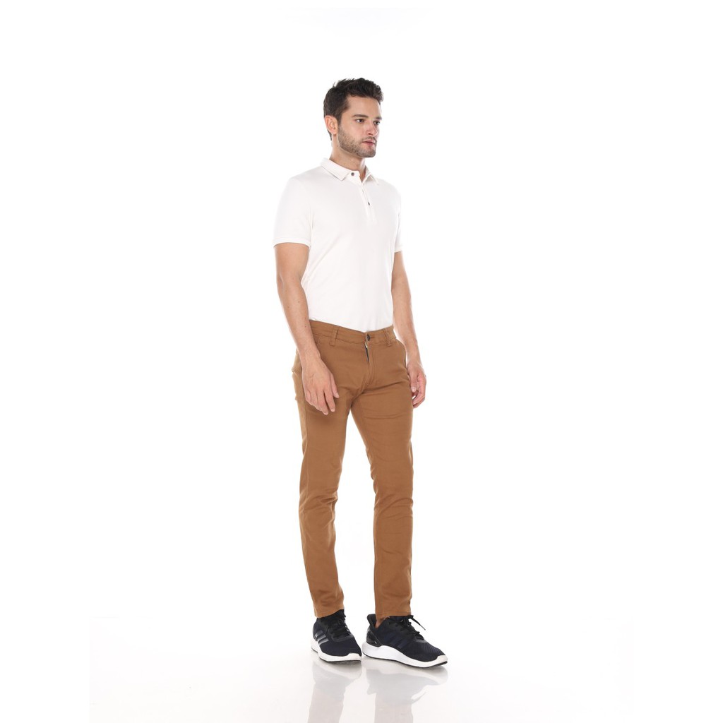 CELENA PANJANG PRIA HUBER CHINO / CHINOS MOCCA KHAKI STRECHT PREMIUM