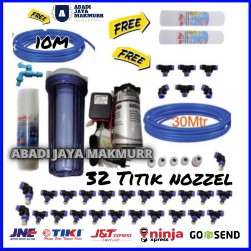 Mesin Kabut Walet Lengkap Set 32 Titik Nozzle Sprayer Misting Kabut
