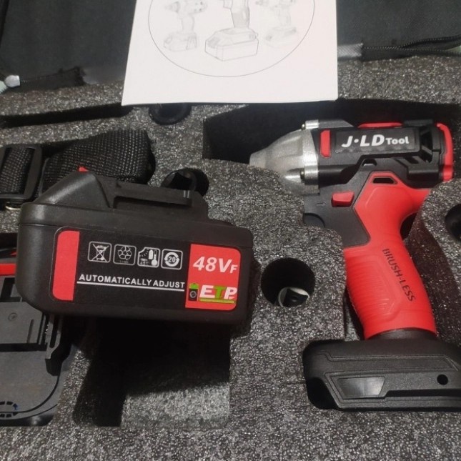 JLD TOOLS buka baut cordless impact wrench 48V 2 batrei