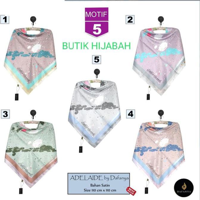 Jilbab Segiempat Adelaide Satin Motif 5 By Dafanya Scarf - Hijab Y67 Berkualitas Harga Grosir