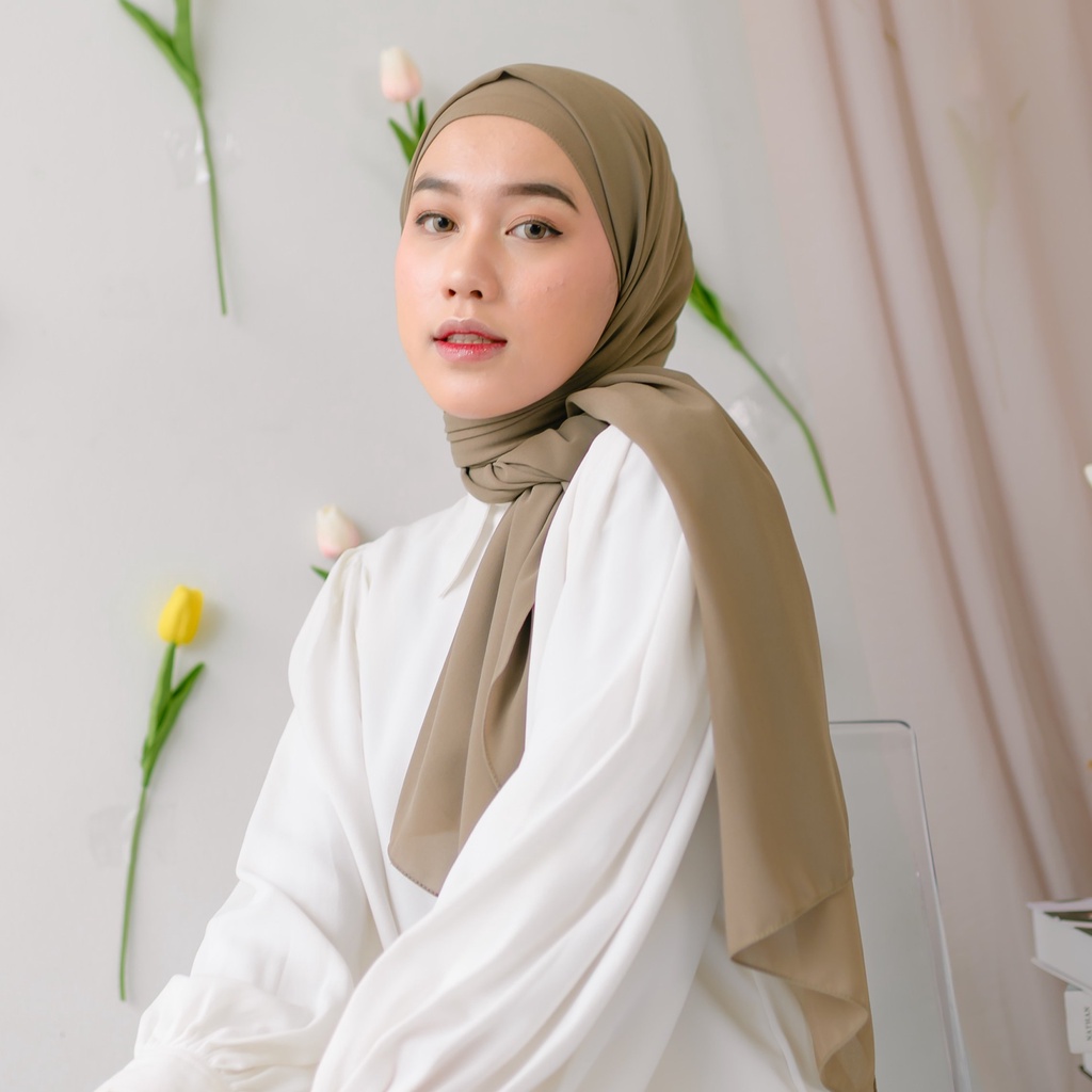 Lozy Hijab - [Defect] Bawal Shawl ( Hijab Pashmina )-Natural