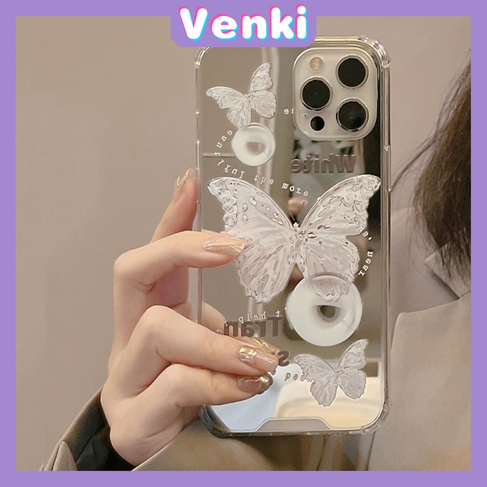 iPhone Case Acrylic HD Mirror Laser Airbag Shockproof Protection Camera Cute Crystal Butterfly Compatible For iPhone 11 iPhone 13 Pro Max iPhone 12 Pro Max iPhone 7 Plus xr