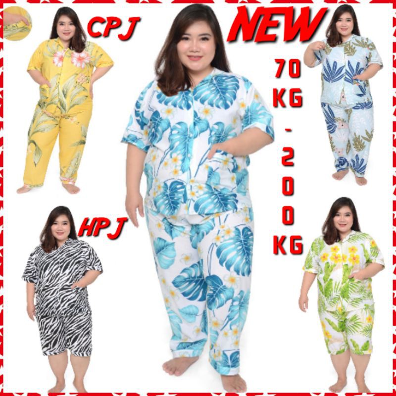 Piyama jumbo baju tidur  dewasa ld 140 150 extra bigsize