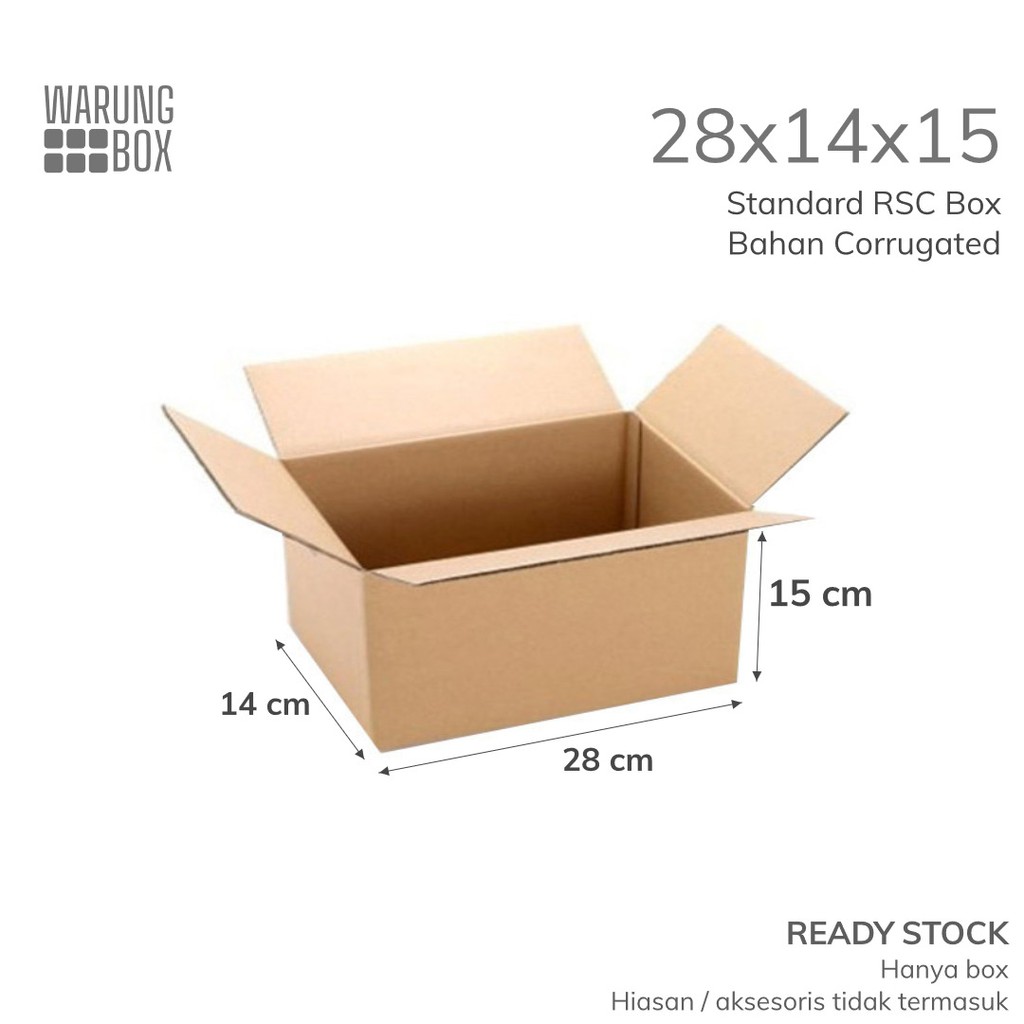 

Kardus Polos 28x14x15 cm Dus Box Standard