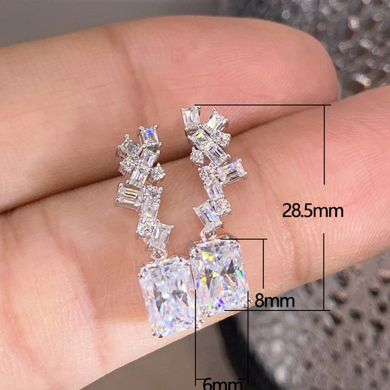 Novel Geometric Earrings With Crystal Cubic Zirconia Fancy Women Earrings For Wedding Engagement Party New Trendy Jewelry